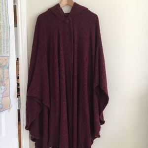 Hooded Wool Poncho/Cape
